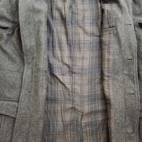 Old Navy Men XL Charcoal Gray Wool Blend Utility Military Field Coat Jacket - Picture 12 of 15